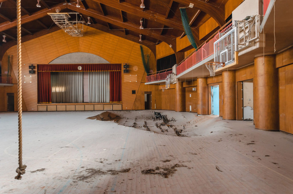 Inside Of Ukedo Elementary School in Namie, destroyed by march 2011 tsunami